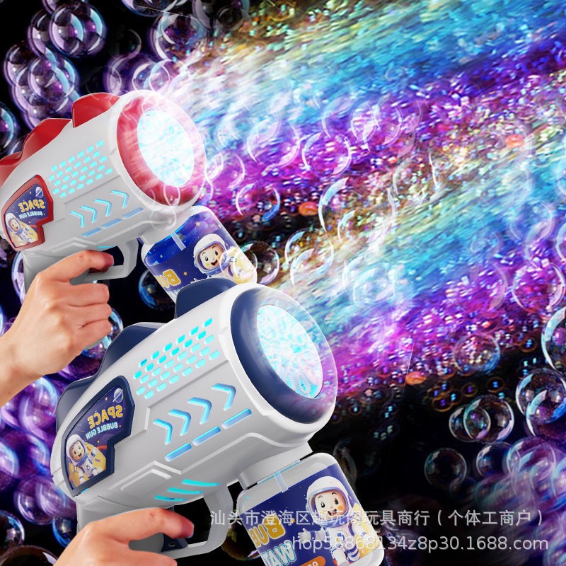 跨境太空恐龙宇航员泡泡机玩具手持自动泡泡枪摆摊玩具夜市爆款
