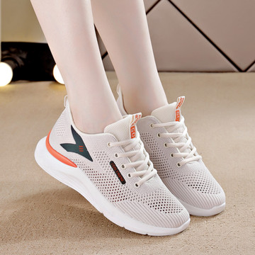 网鞋女透气网面休闲鞋夏季新款平底女鞋秋季妈妈鞋防滑软底运动鞋