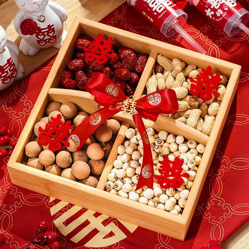 包邮婚房布置装饰早生贵子模具婚礼压床摆件干果盒订婚结婚用品大全