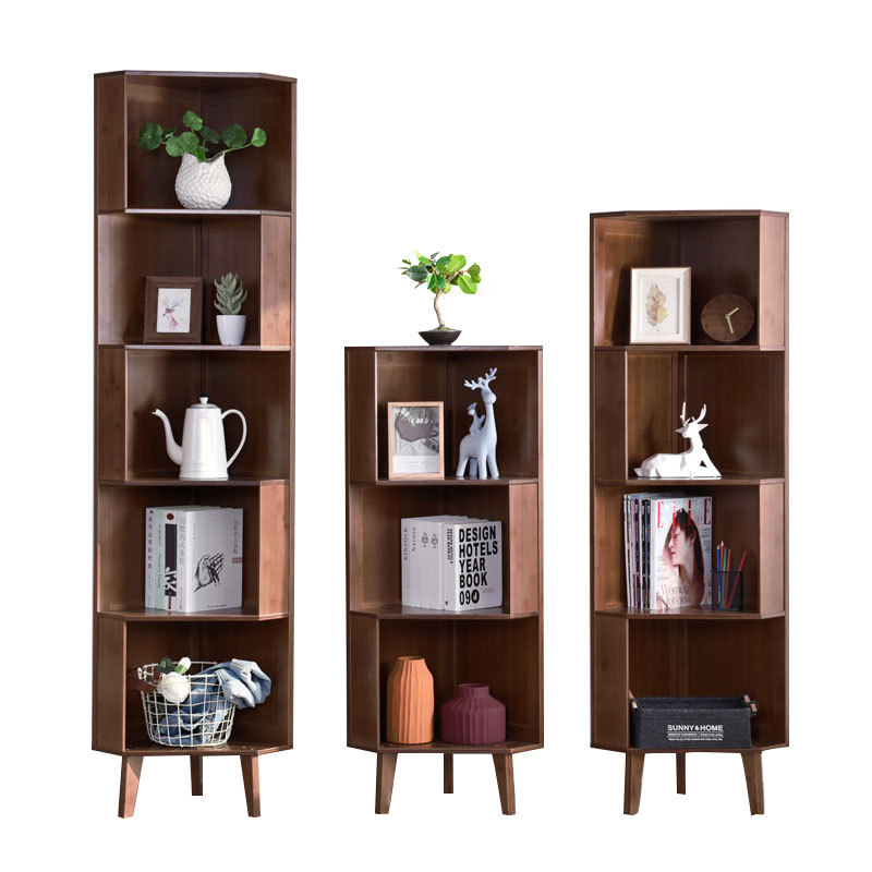 墙角柜三角形靠墙置物架全实木餐厅转角收纳柜客厅角落看书架酒柜
