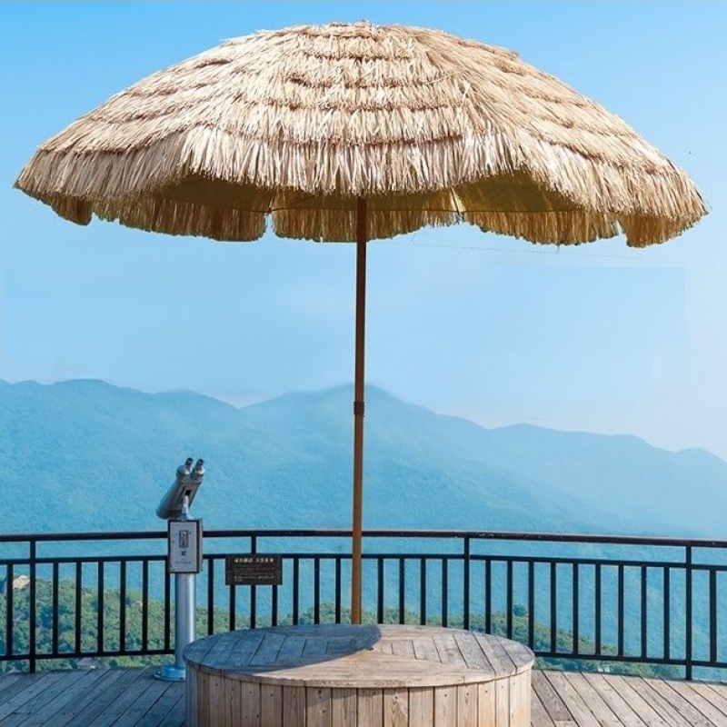 防稻伞茅户外太阳伞遮阳伞庭院摄影阳台花园摆设直杆拍摄道具