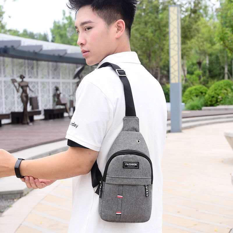 Chest Bag Men's 2021 New Casual Korean Style Oxford Cloth Trendy Sports Small Bag Shoulder Messenger Bag Canvas Backpack Men's Bag