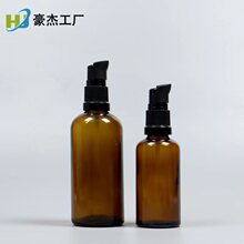 50ml 100ml按压式精油瓶棕色玻璃喷雾瓶避光精华香水分装瓶