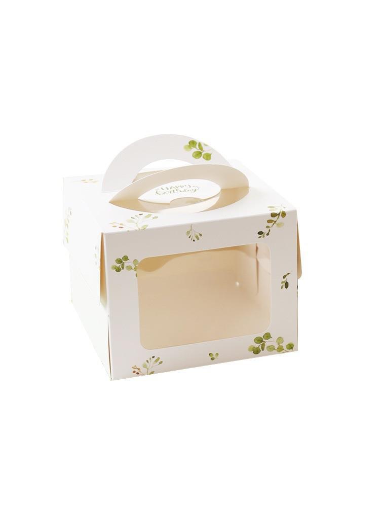 小清新4寸5寸蛋糕盒小西点加高生日蛋糕包装盒子四寸迷你手提开窗