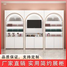 烤漆简约化妆品展示柜护肤品货柜美甲落地展柜美容院产品柜子货架