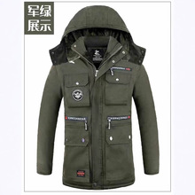 冬季军绿水洗棉棉衣加绒带帽防寒保暖棉服多兜棉上衣劳保防寒棉衣