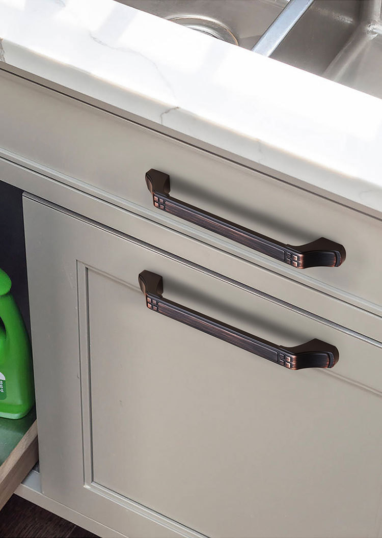 欧卡丽 美式简约黑红古orb橱柜衣柜抽屉消毒柜抽屉拉手五金门把手