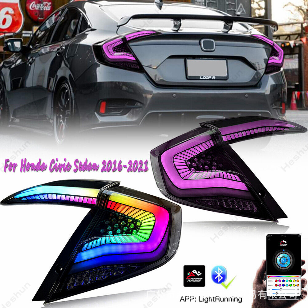 行车灯刹车灯倒车灯适用于16-18本田思域11代rgb款 led尾灯总成新