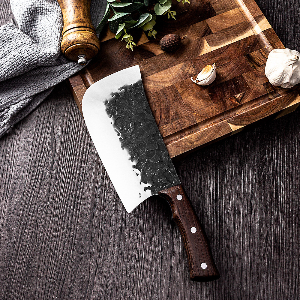 阳江锻打刀老式铁菜刀家用直播带货厨师专用锋利斩切刀切菜切肉刀