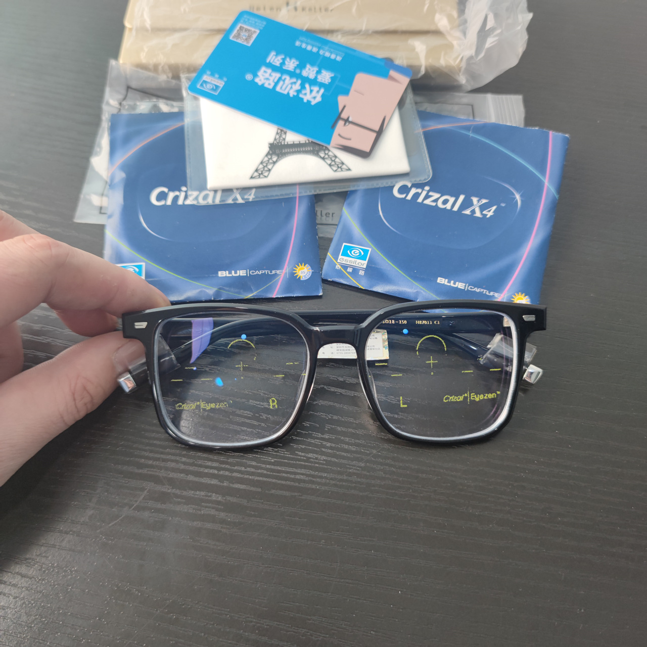 正品法国依视路镜片钻晶x4防蓝光1.600非球面超薄近视眼镜片