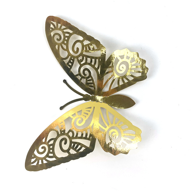 3D Simulation Butterfly Gold and Silver Butterfly Cake Decorative Butterfly 3D Home Creative Bedroom and Living Room Decoration