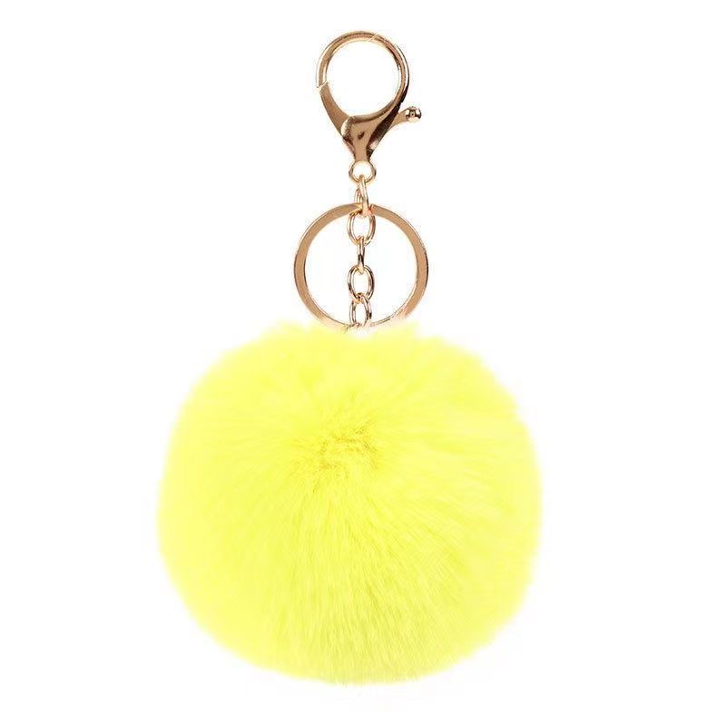 Manufacturers Supply 6, 8cm Imitation Rex Rabbit Fuzzy Ball Pendant Pompons Keychain Pendant Clothing Bags Ornament Accessories