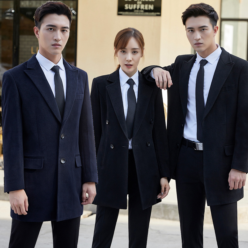 职业男女大衣羊毛加棉加厚保暖银行大堂经理销售前台接待工作服冬