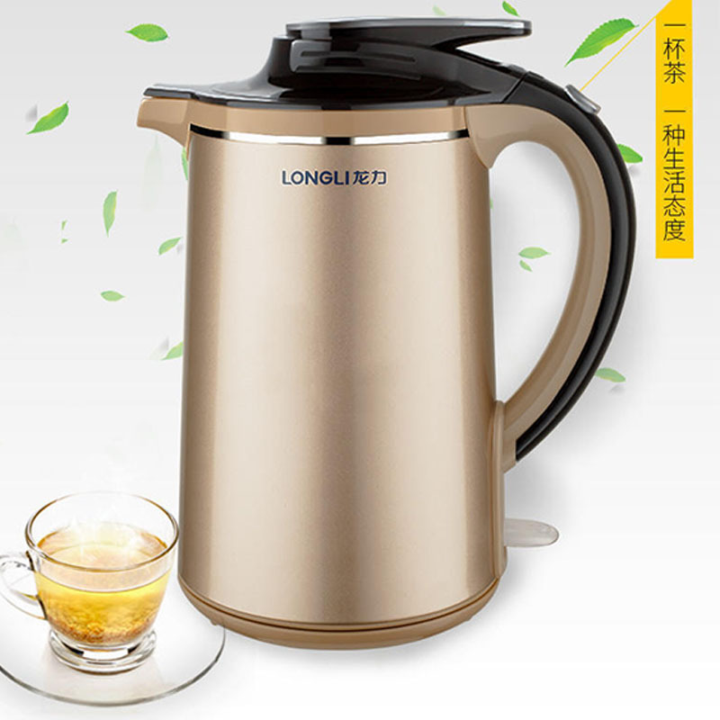 Longli LL-8801 Double-Layer Anti-Scald Stainless Steel Automatic Power-off Thermal Insulation Electric Kettle 1.8L 1850W Electric Heating