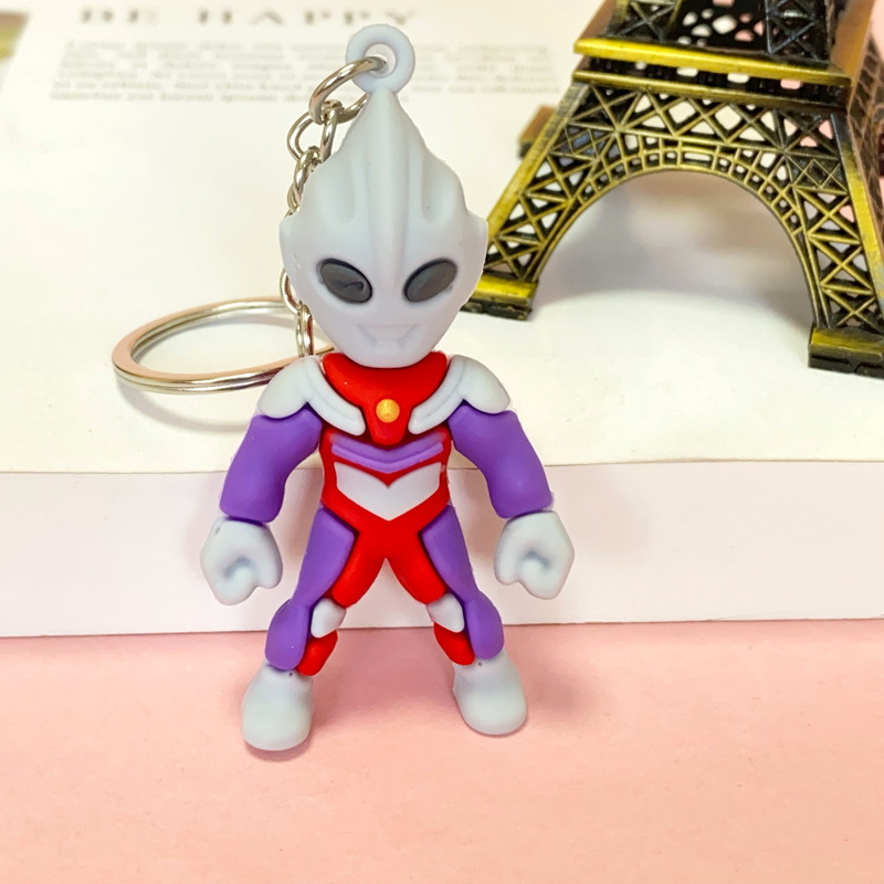 5385# New Small Size Ultraman Cartoon Key Button Student Stationery Schoolbag Pendant Training Place Push Small Gifts