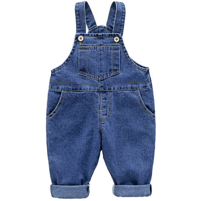 小童背带裤牛仔春秋潮0一1-3岁女宝宝休闲裤子洋气婴儿背带裤潮