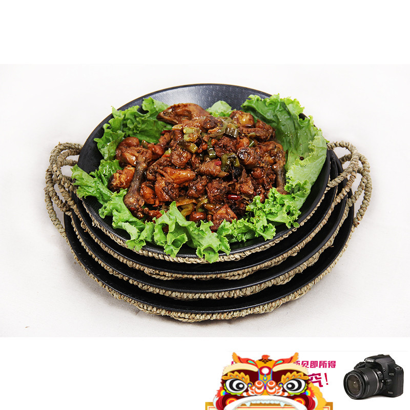 大盘鸡盘子饭店专用 炒鸡剁椒鱼头盘特色装小龙虾的盘子创意商用