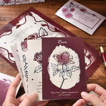 36件套玫瑰插画信签套装复古文艺信纸信封浪漫高级手写情书送女友