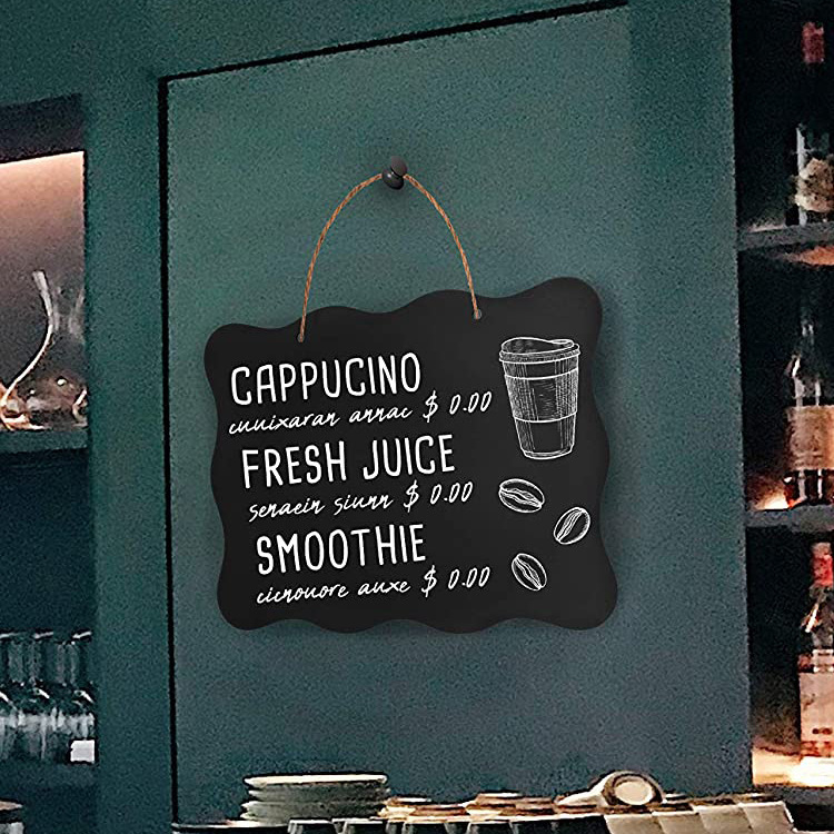 创意小黑板 咖啡店奶茶店广告牌家用装饰工艺留言板 木质挂饰黑板