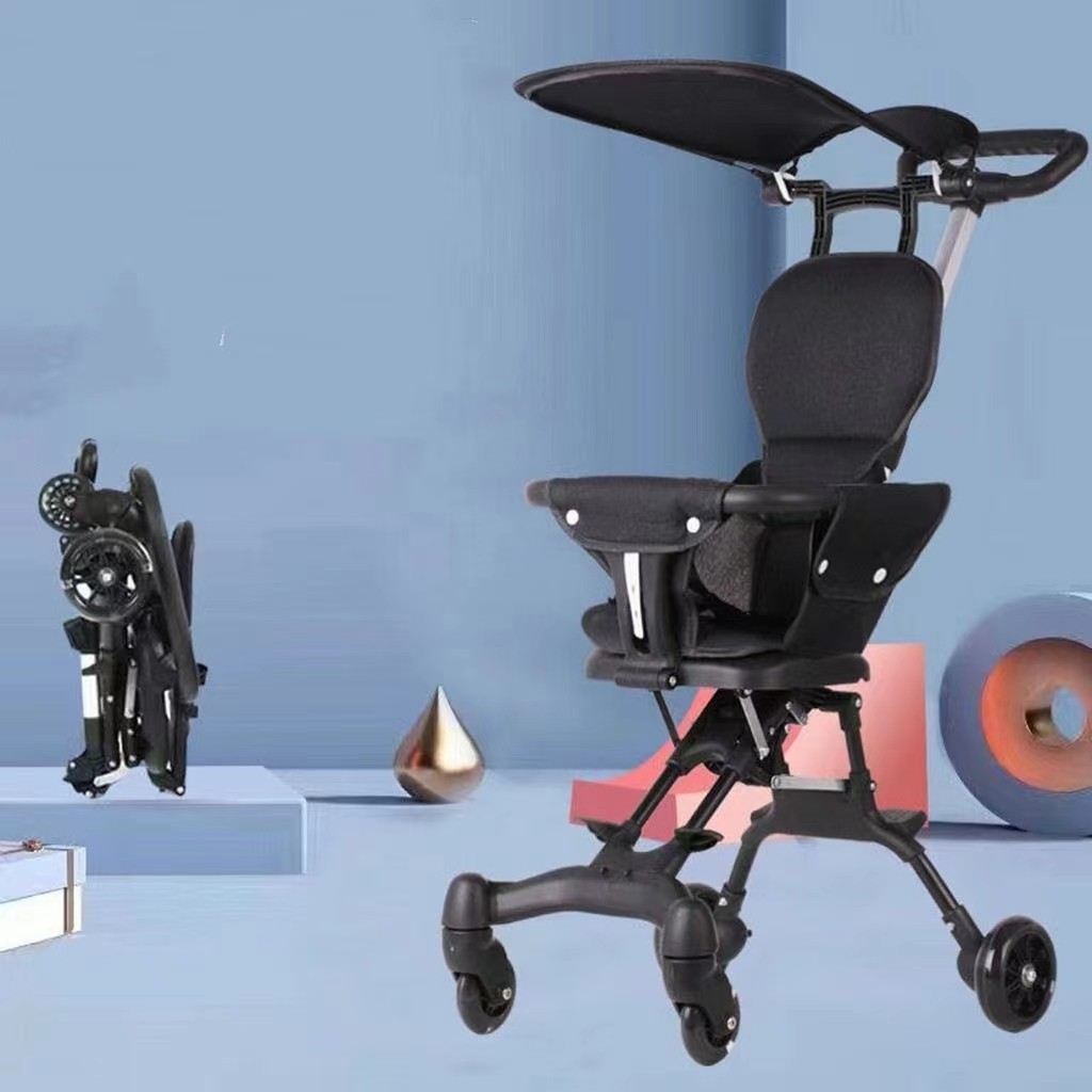 Factory Wholesale Cross-Border Baby Stroller Walk the Children Fantstic Product Portable Foldable Two-Way Four-Wheel Baby Carriage