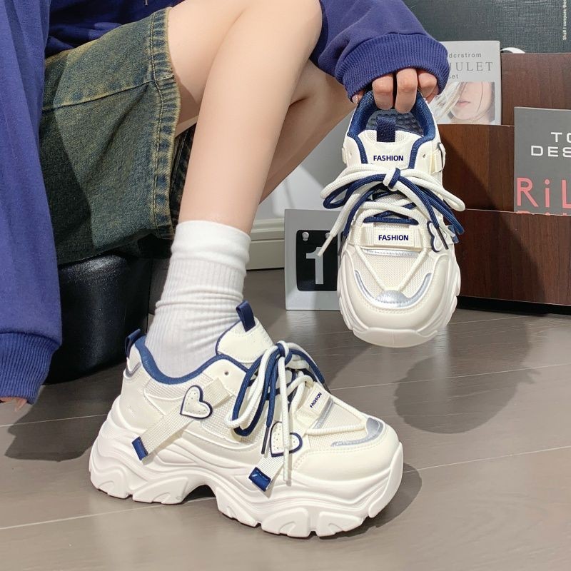 黑色运动鞋女款鞋子夏季新款舒适百搭潮鞋软底增高厚底老爹鞋女鞋