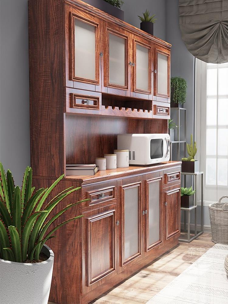 t纯全实木餐边柜酒柜一体客厅靠墙储物柜茶水柜高柜厨房碗橱柜边