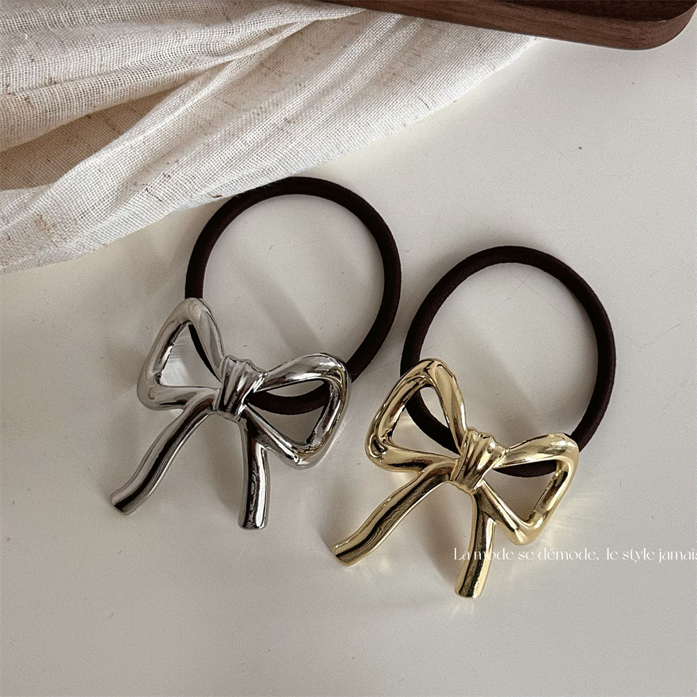 金属头绳合金蝴蝶结女头绳发圈马尾发绳皮筋发饰Hair Accessory