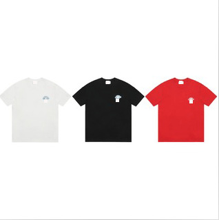 2024款跨境ami糖果色爱心刺绣短袖男女情侣桃心宽松圆领t恤-阿里巴巴