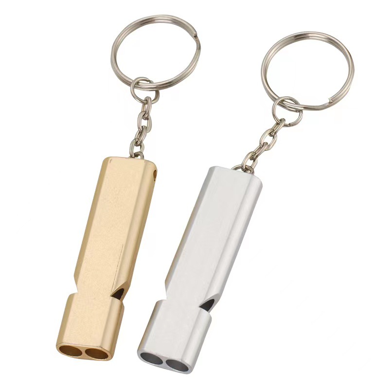 Aluminum Alloy Outdoor Dual-Frequency Whistle Outdoor Mountaineering Outdoor Survival Whistle Equipment Wholesale