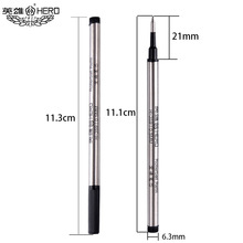 批发英雄笔芯金属签字笔水笔替换笔芯黑色0.5mm0.7mm螺纹头直插头