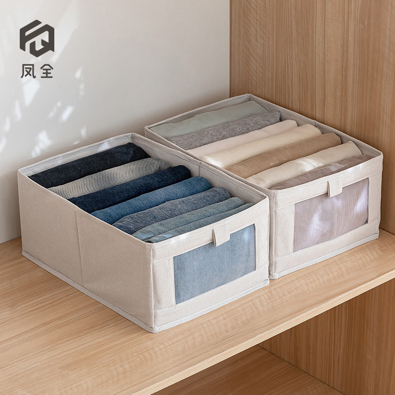 Cloth Wardrobe Visual Window Storage Box Drawer Underwear Clothes Storage Box Household Large Foldable Storage