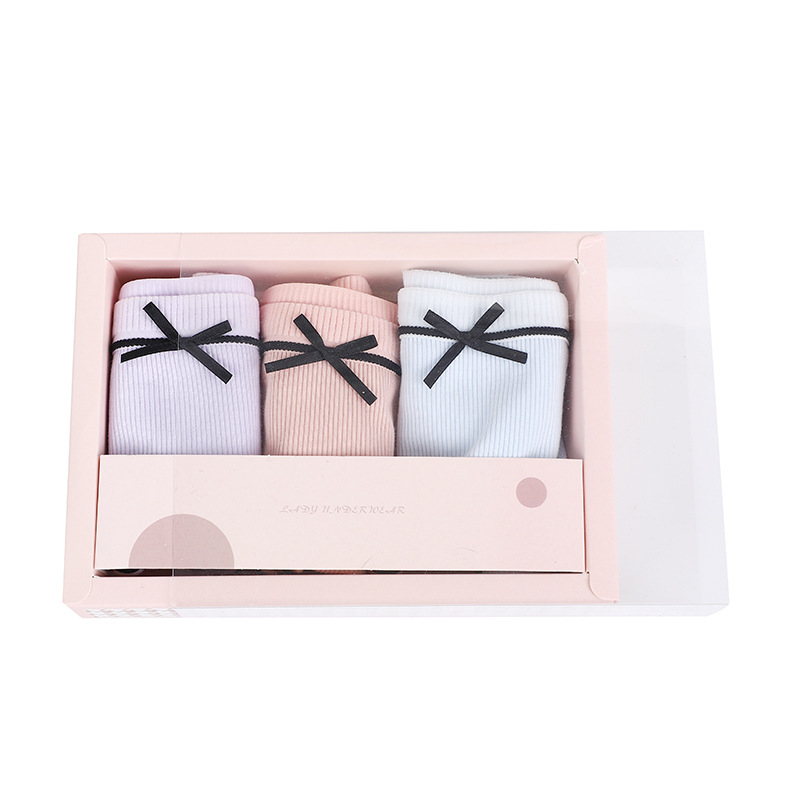 Window White Cardboard Box Custom Small Batch Folded Color Box Pull Aircraft Box Underwear Paper Box Wholesale Box