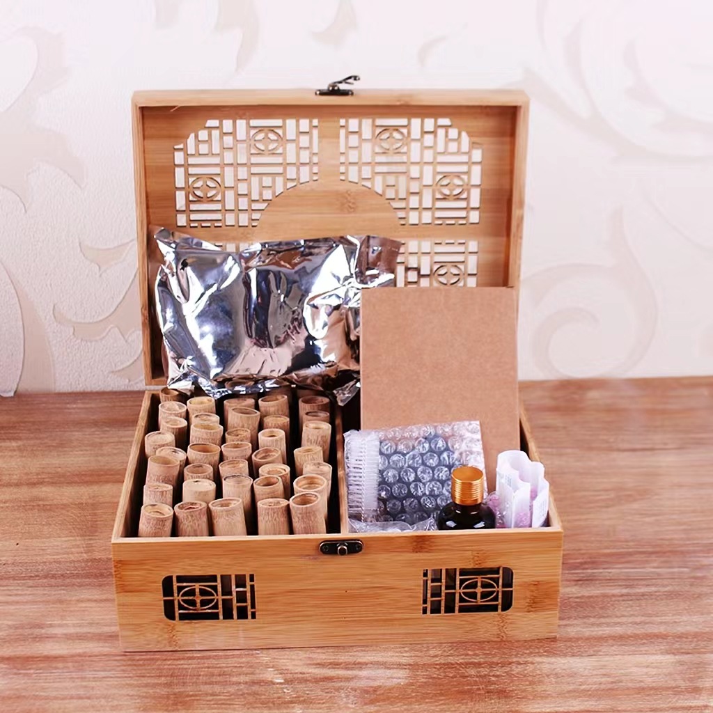 竹罐紫竹微排套盒 泄血竹灸拔罐器 水煮拇指罐套装 美容中药养生