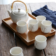 手工描金杯羊脂玉茶具套装功夫茶具陶瓷礼盒家用简约居家办公礼品