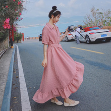 2022夏新ZB217217-2575韩版气质优雅简约显瘦连衣裙一件代发批发