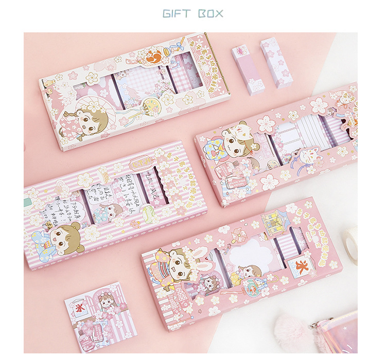 韩彩文具批发 栗子君桜花便利贴纸多功能卡通n次贴400张gl21-308