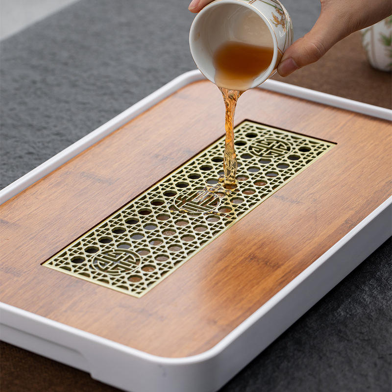 重竹茶盘合金漏水片下水配件排水网茶台出水口过滤网片茶具零配件