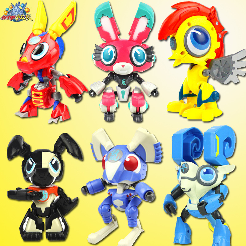 钢甲小龙侠玩具十二生肖战士全套变形兔小萌子老虎卡卡龙属相羊蛇