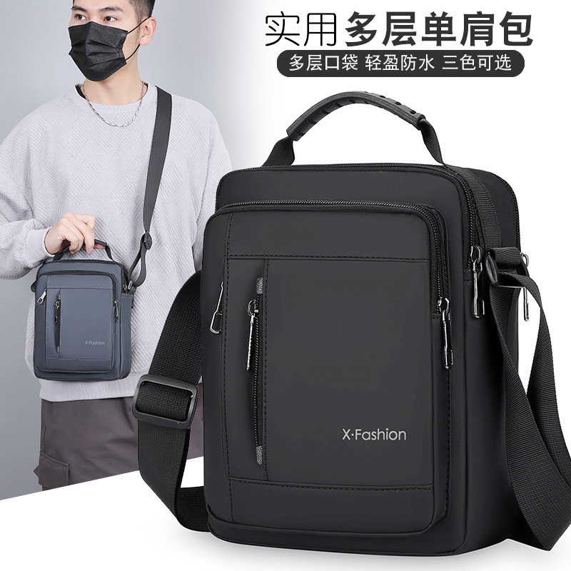 Business Commute Shoulder Bag Men's 2024 New Fashionable Stylish Large-Capacity Crossbody Bag Leisure Convenient Backpack for Going out