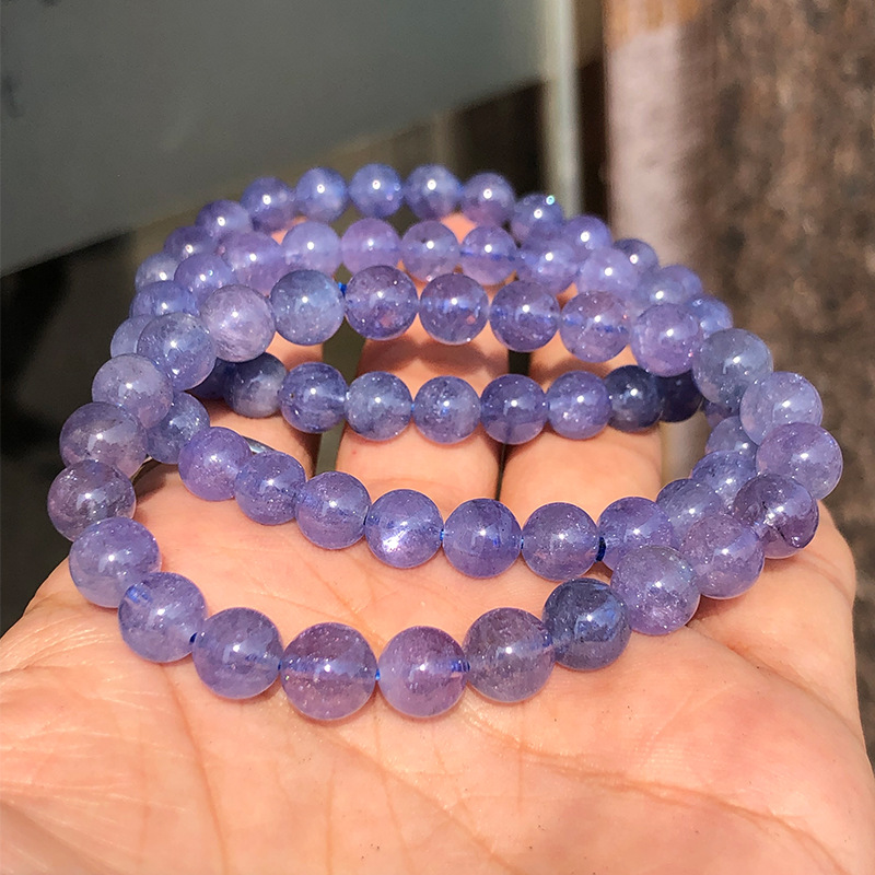 坦桑石手链 坦桑尼亚黝帘石水晶手链跨境热卖丹泉石手串tanzanite