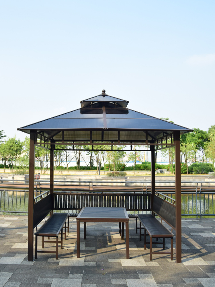 户外凉亭别墅庭院花园家用遮阳棚四角亭室外露台亭子小木屋茶水亭