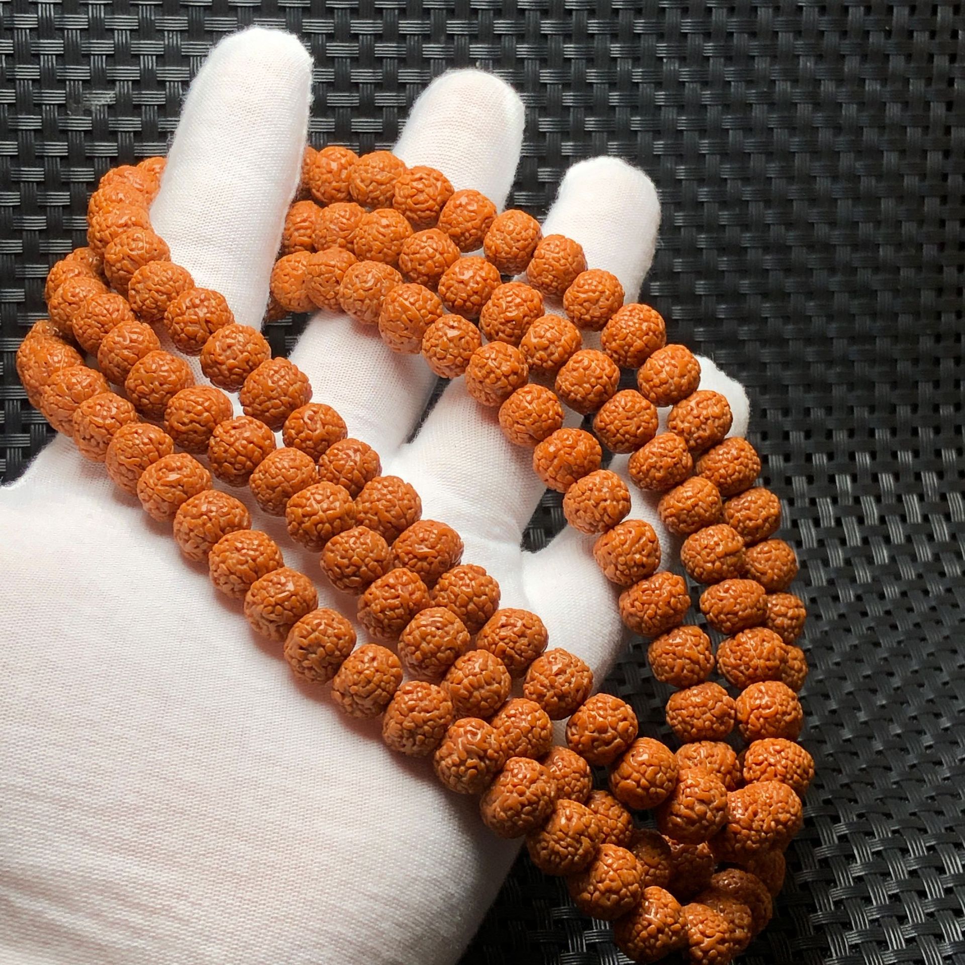 工厂供应尼泊尔龙鳞纹小金刚菩提子手链108颗五瓣原桩龙鳞纹手串