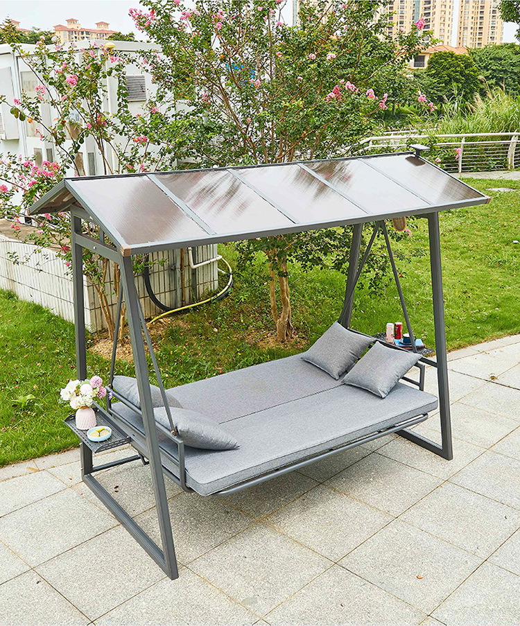 户外秋千吊椅庭院吊椅露台摇椅院子防雨三人可躺吊床室外露天吊篮