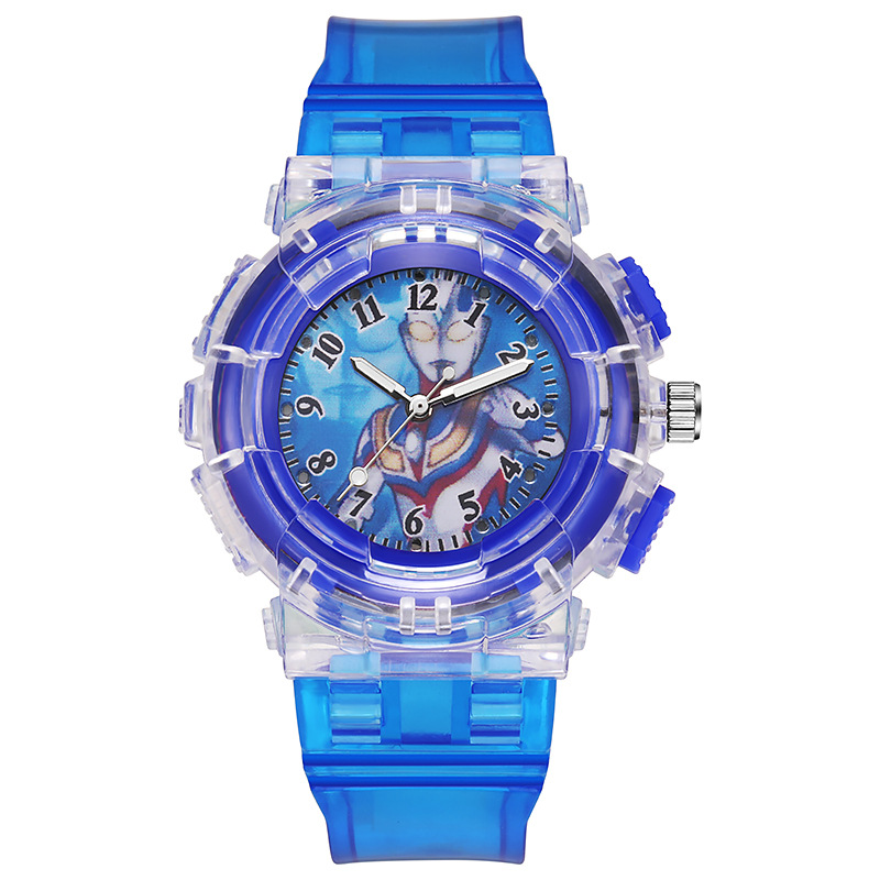 Led Luminous Ultraman Watch Wholesale Children's Watch Cartoon Primary School Student Watch Gift Electronic Watch Luminous