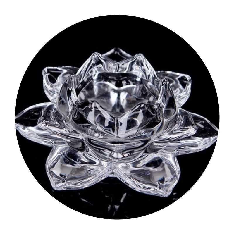 佛教莲花灯水晶玻璃蜡烛烛台油灯酥油莲花酥油灯灯供佛灯供灯