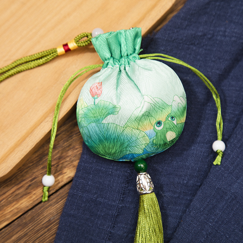 Antique Sachet Perfume Bag Portable Small Chinese Character Fu Bag Dragon Boat Festival Chinese Pouch Silk Pouch Automobile Hanging Ornament Fetal Hair Bag Drive