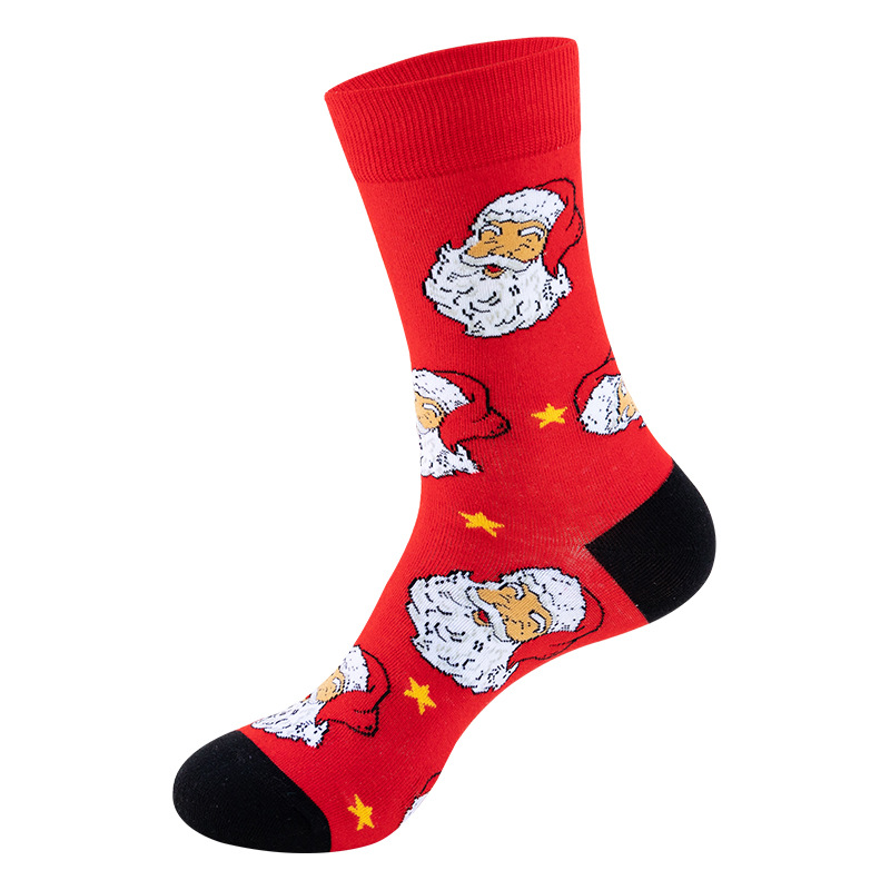 2022 New Creative Christmas Stockings Snowman Santa Claus Cartoon Tube Socks Autumn and Winter European and American Christmas Stockings