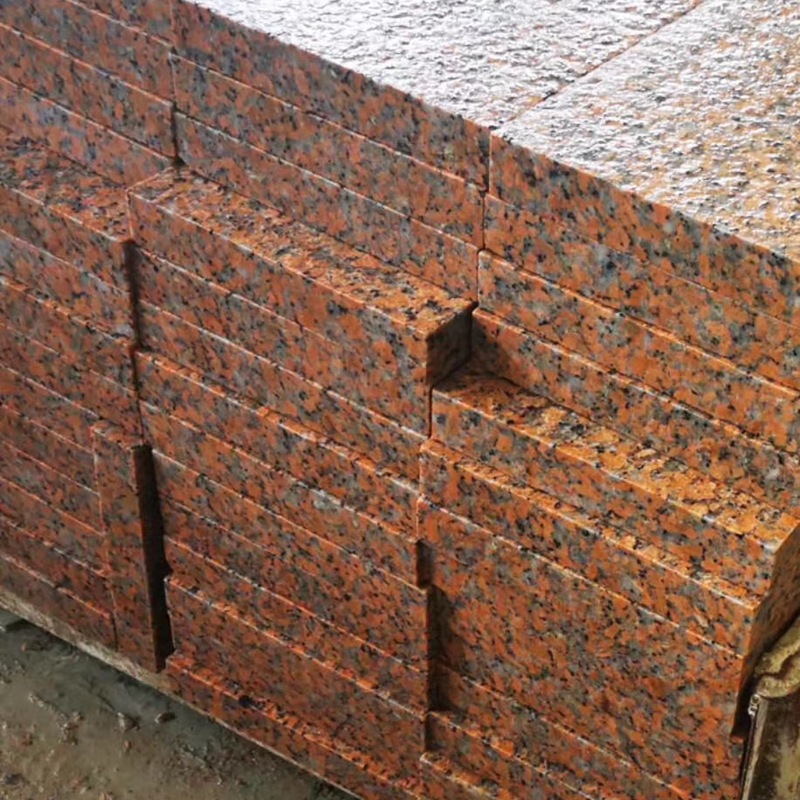 枫叶红红色花岗岩 毛石板地铺干挂园林石材 厂家直供红色大理石
