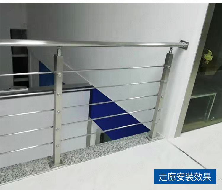 304不锈钢楼梯扶手室 内家用方管穿拉丝立柱现代简约阳台护栏栏杆