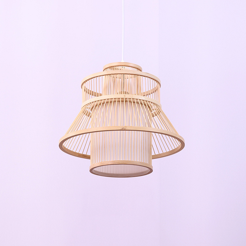 竹编竹艺吊灯创意餐厅火锅店装饰led竹子灯笼 竹艺家居民宿竹编灯